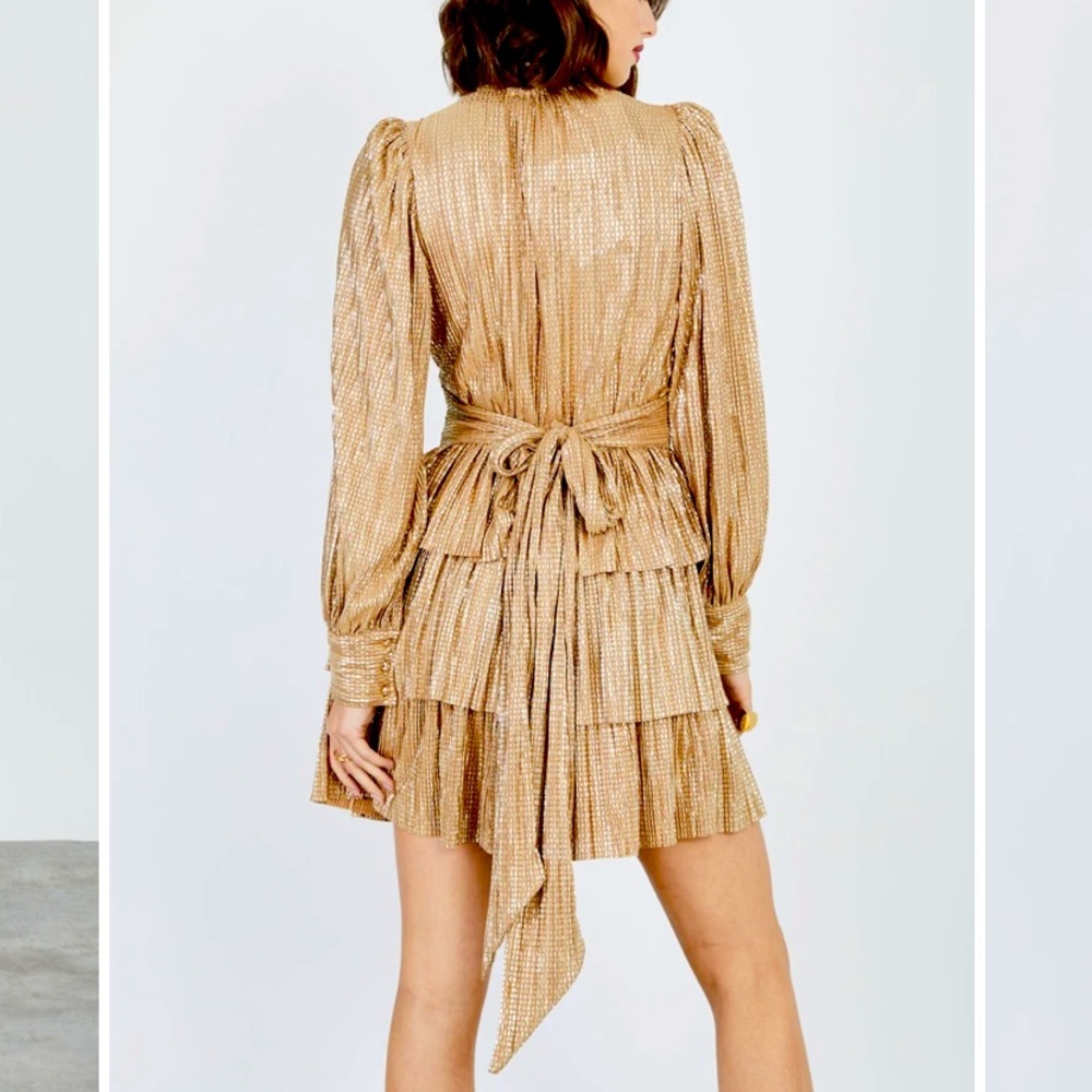 COPY - NEW! Sabina Musayev Mona Gold Metallic Dress - NWT - Picture 14 of 16